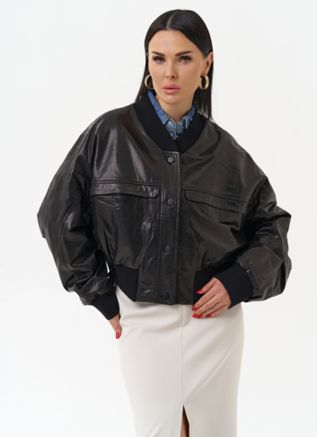 Женская куртка бомбер из натуральной кожи