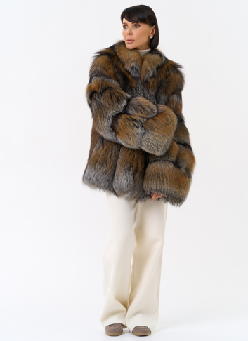 Короткая шуба из лисы