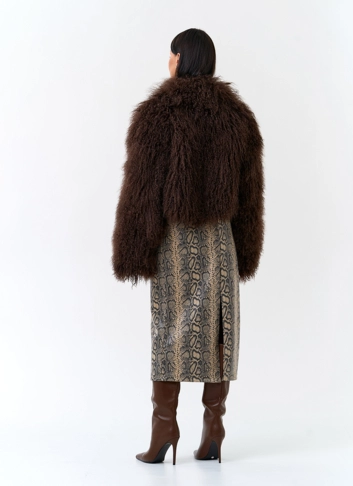 Короткая шуба из ламы