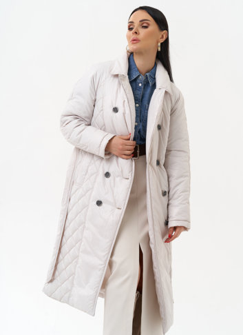 Женское утепленное пальто со съемным капюшоном