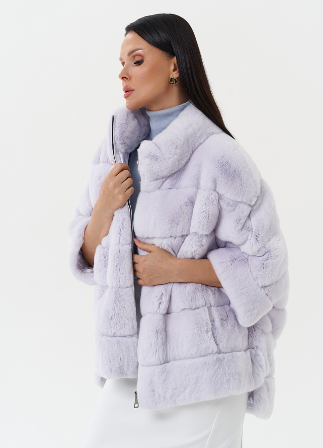 Короткая шуба из меха кролика модель № 81804 универмаг малина