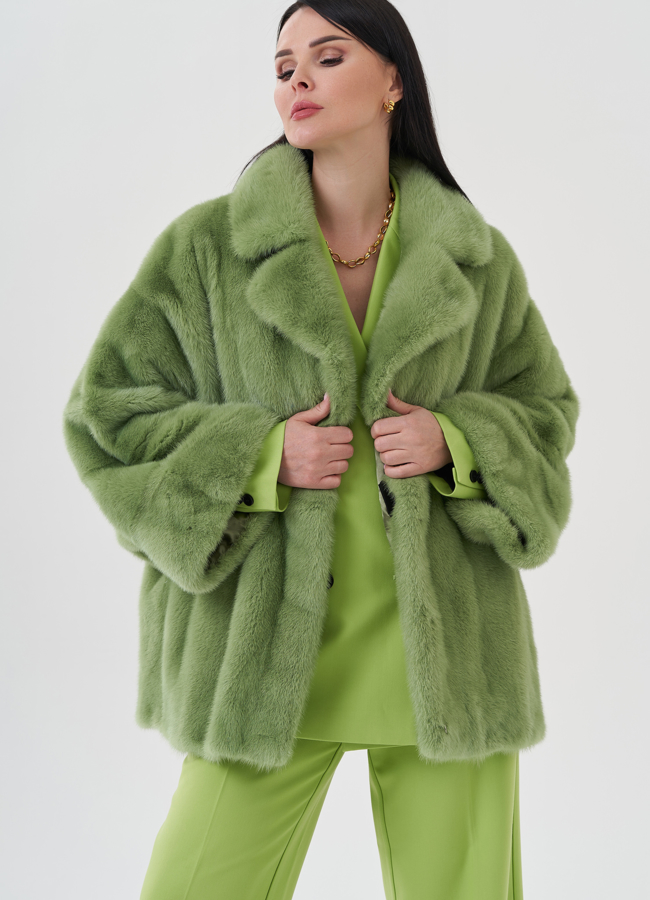 Шуба из норки с английским воротником  модель № 24664 в кредит