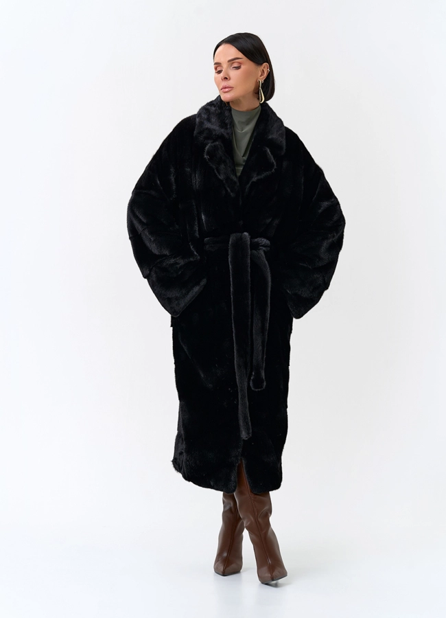 Шуба из меха норки с английским воротником модель № 33707 универмаг малина