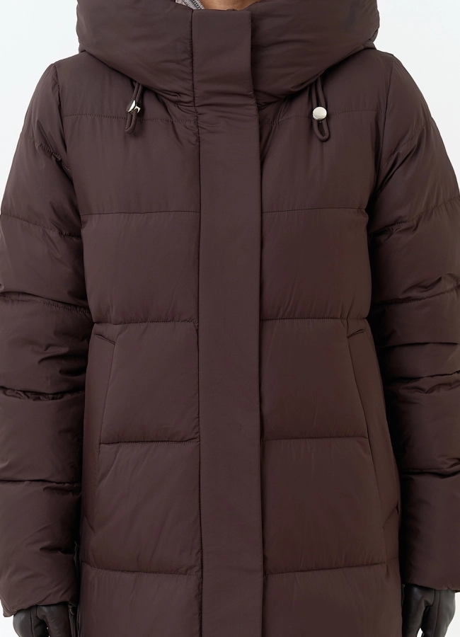 Женский пуховик с капюшоном модель № 34283 универмаг малина фото