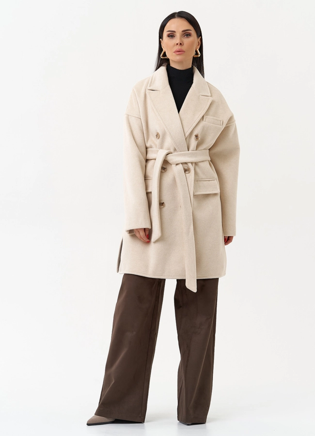 Двубортное женское пальто модель № 30195 универмаг малина