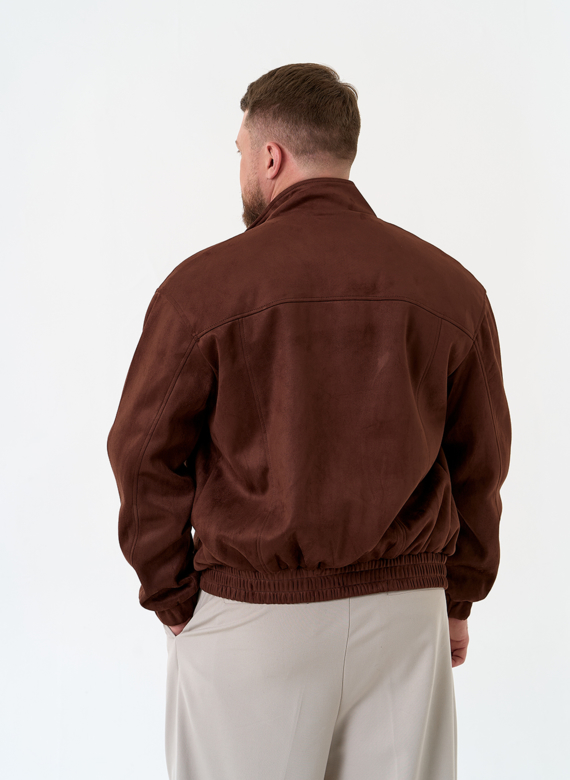 Мужская куртка бомбер из эко замши