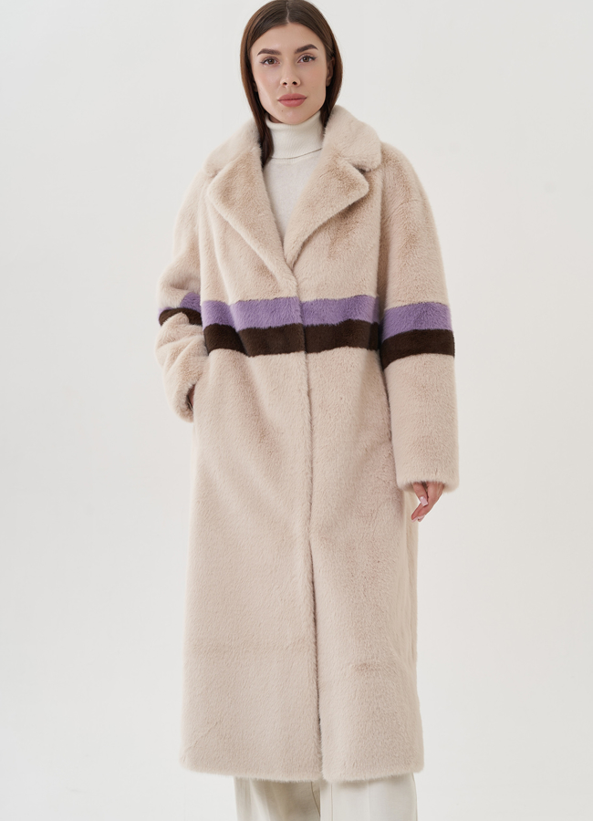 Женское пальто из эко меха  модель № 25737 универмаг малина