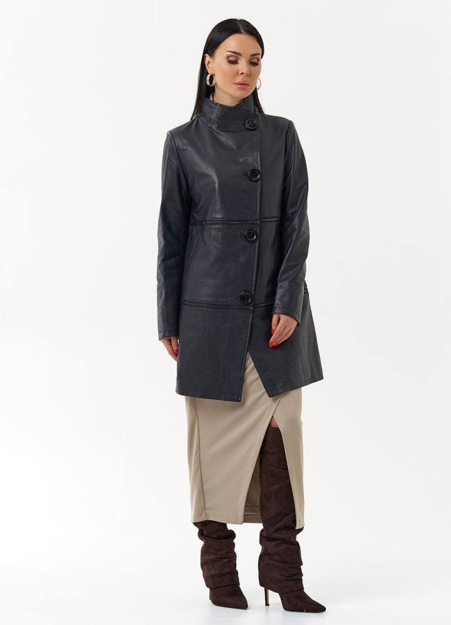 Плащ трансформер из натуральной кожи модель № 22453 в кредит