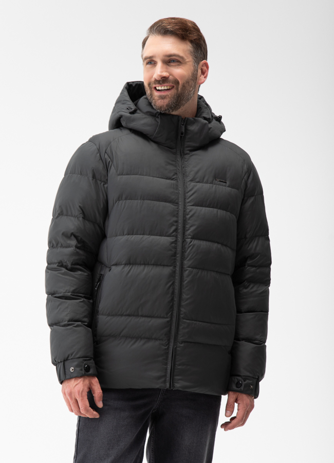 Мужской пуховик с капюшоном  модель № 28872 в кредит