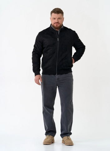 Мужская куртка бомбер из эко замши