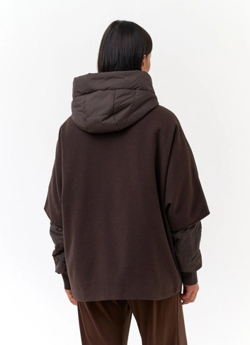 Женская куртка накидка с капюшоном