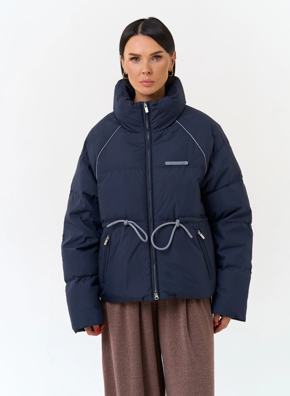 Женский пуховик с воротником стойкой фото