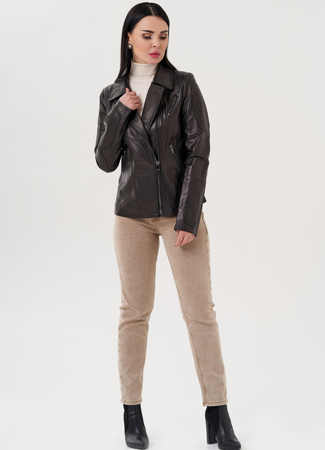 фото Женская кожаная куртка модель № 10634