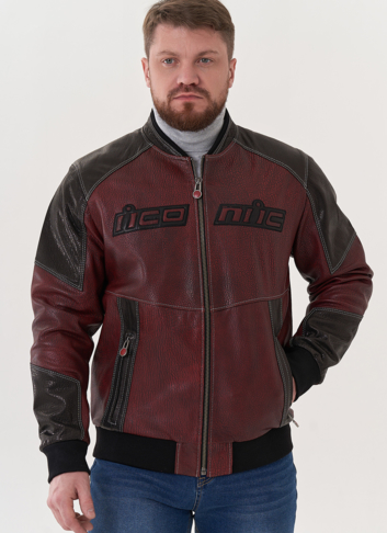 Мужская куртка мото из натуральной кожи