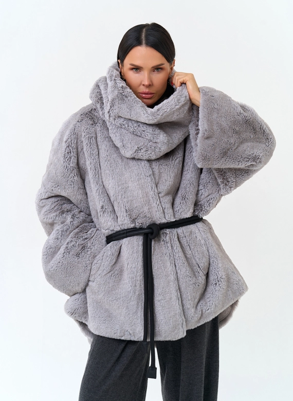 Женский снуд из эко меха фото