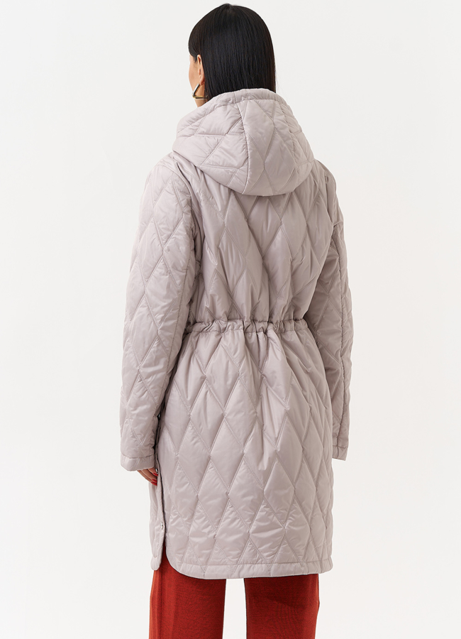 Женское утепленное полупальто с капюшоном модель № 29937 в рассрочку