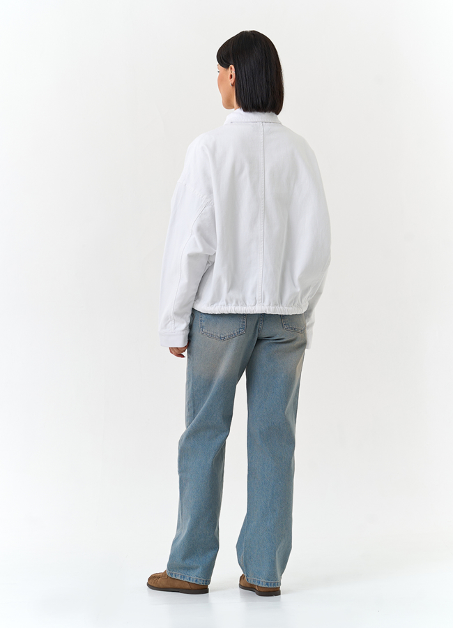 Женская объемная джинсовая куртка  модель № 33125 в рассрочку