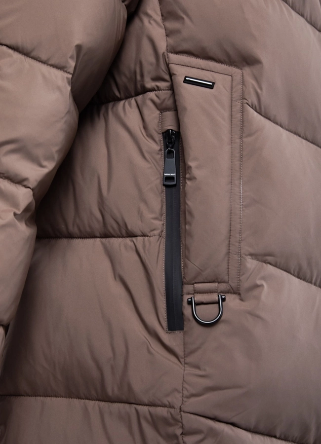 Женский пуховик с капюшоном  модель № 25807 универмаг малина