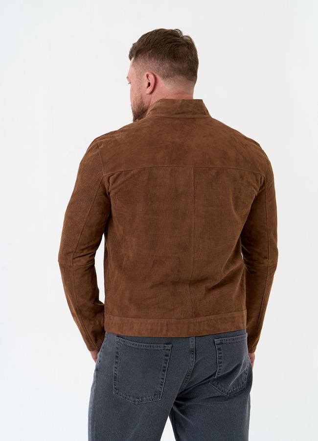 фото Мужская двухсторонняя куртка из натуральной замши модель № 32868