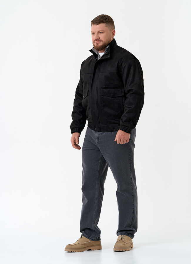 Мужская куртка бомбер из эко замши модель № 32883 в рассрочку