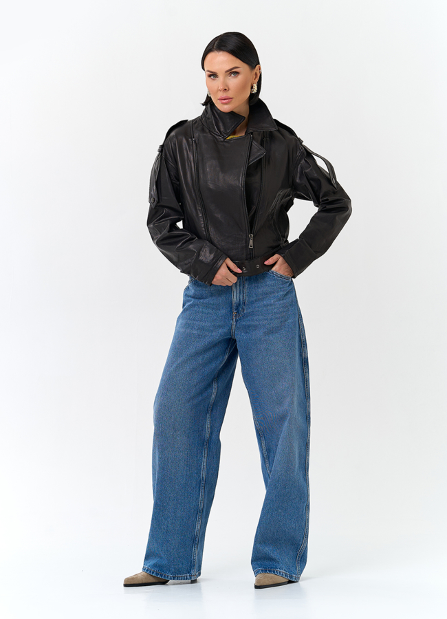 Женская куртка косуха из натуральной кожи модель № 26849 универмаг малина