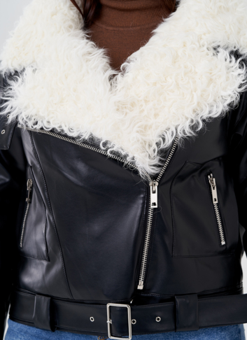 Куртка косуха с отделкой натуральный козлик