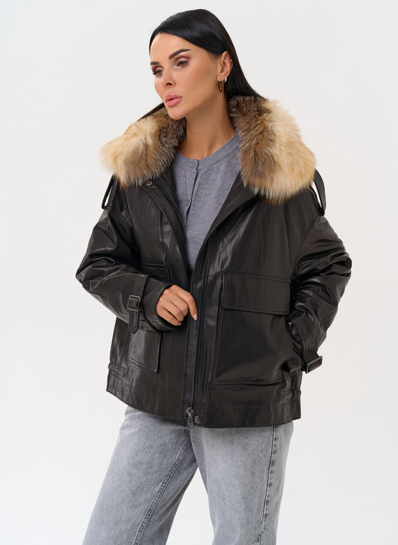 Куртка из натуральной кожи с мехом