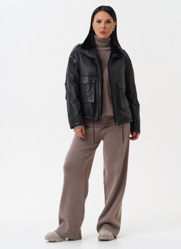 Утепленная куртка из натуральной кожи