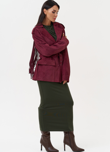 Жакет из натуральной замши с бахромой