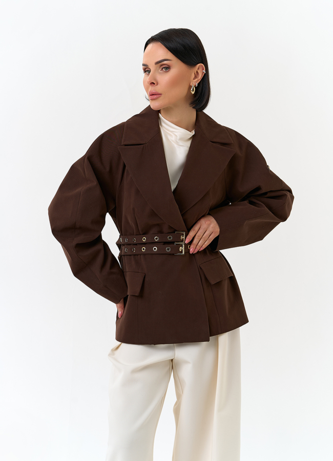 Женская куртка с объемными рукавами модель № 32560 универмаг малина