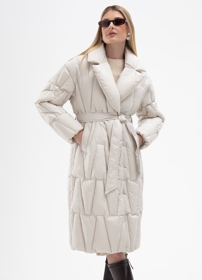 Женский пуховик с английским воротником модель № 31142 меха малина