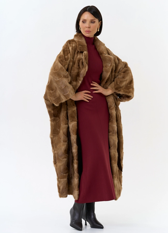 Шуба из меха норки с английским воротником модель № 31181 универмаг малина