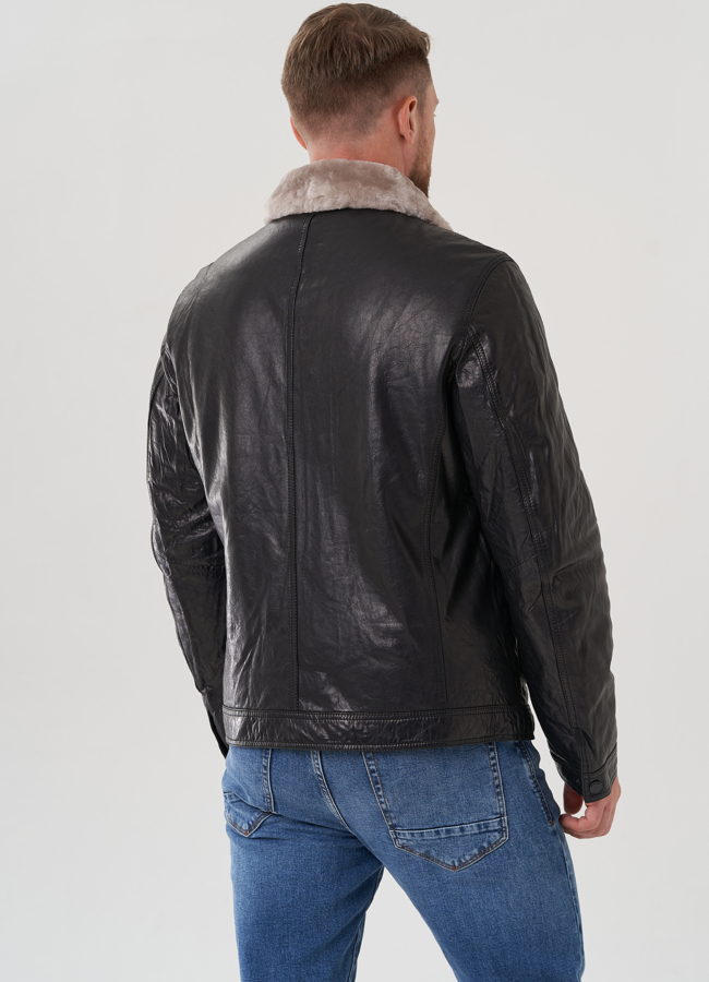 Куртка мужская из натуральной кожи  модель № 82316 универмаг малина