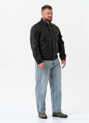Мужская куртка бомбер из натуральной кожи