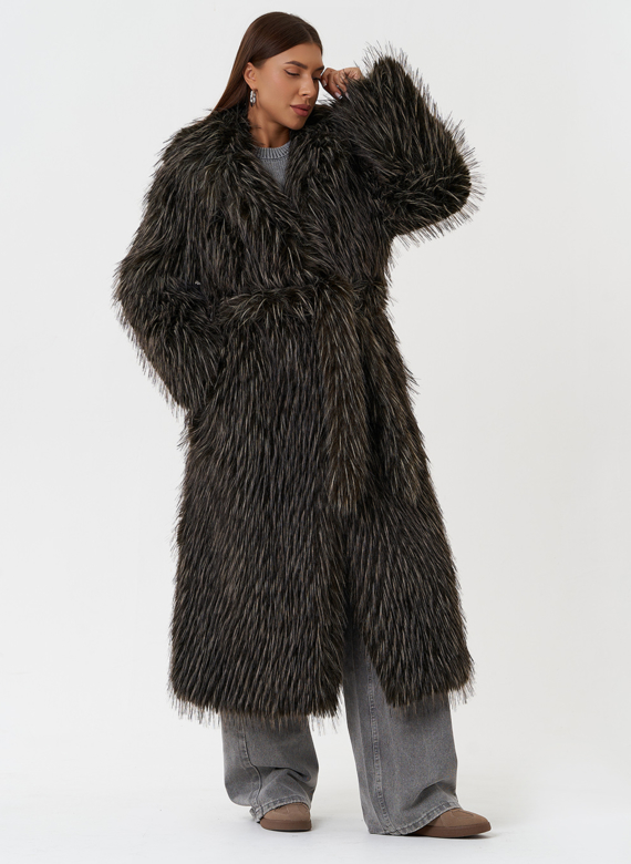 Шуба из эко меха под лису