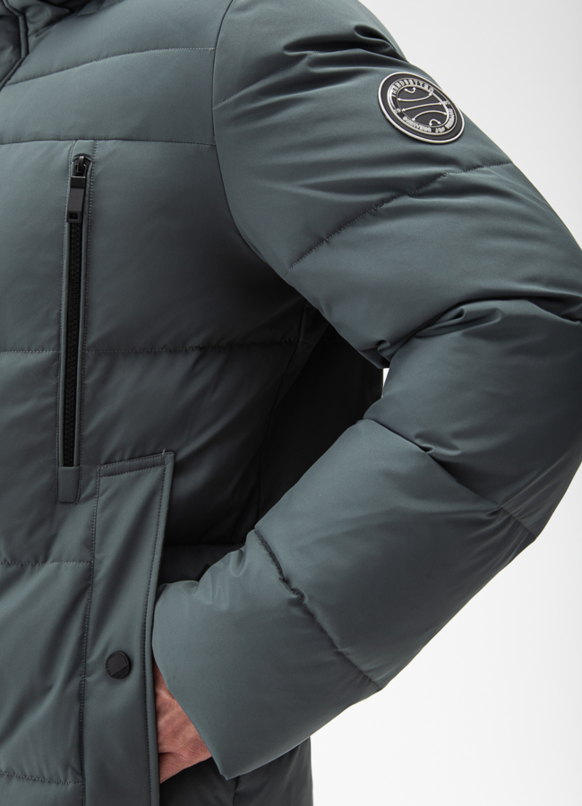 Мужской пуховик с капюшоном  модель № 27993 универмаг малина