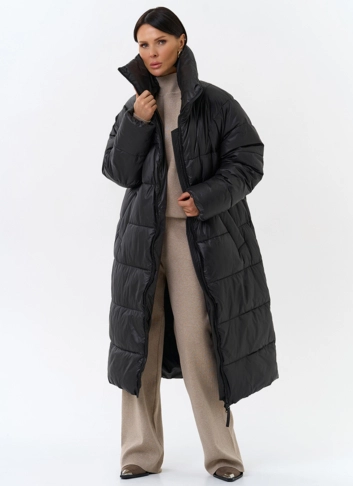 Женский пуховик с воротником стойкой